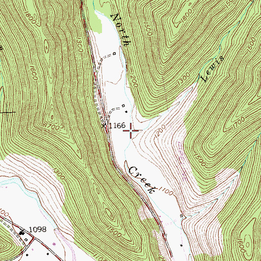 Topographic Map of Lewis Run, PA