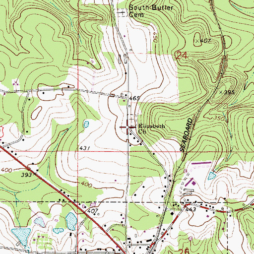 Topographic Map of Elizabeth Church, AL
