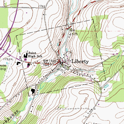 Topographic Map of Liberty, PA