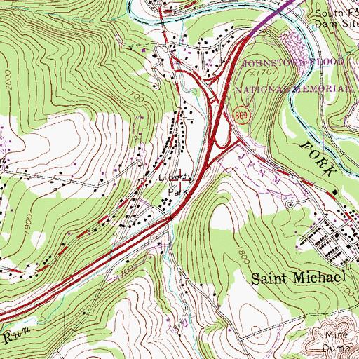 Topographic Map of Liberty Park, PA