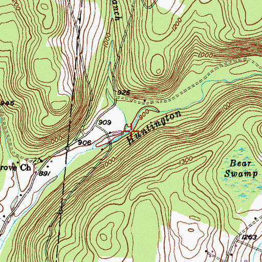 Topographic Map of Lick Branch, PA