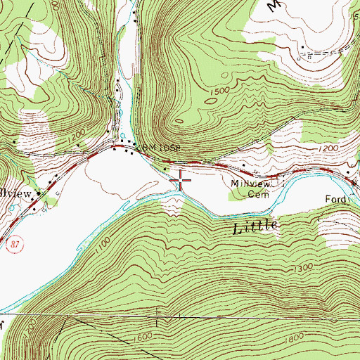 Topographic Map of Lick Creek, PA