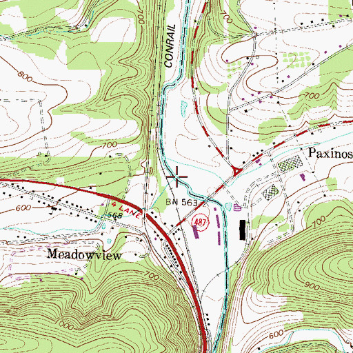 Topographic Map of Lick Creek, PA
