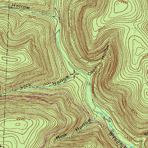 Topographic Map of Lick Hollow, PA