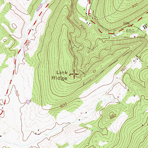 Topographic Map of Lick Ridge, PA