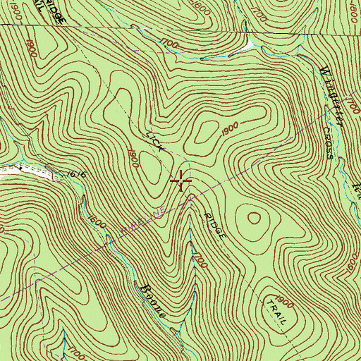 Topographic Map of Lick Ridge Trail, PA