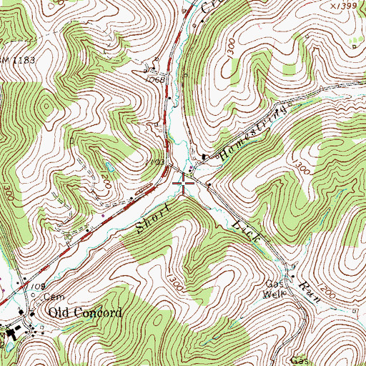 Topographic Map of Lick Run, PA