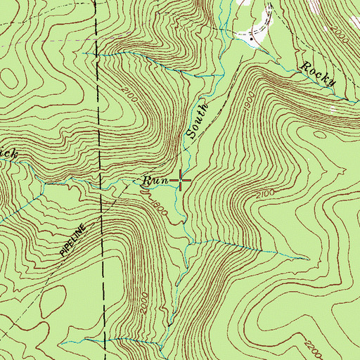 Topographic Map of Lick Run, PA