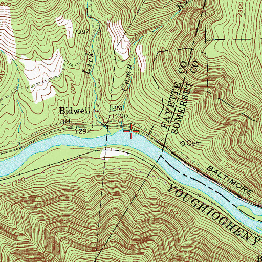 Topographic Map of Lick Run, PA