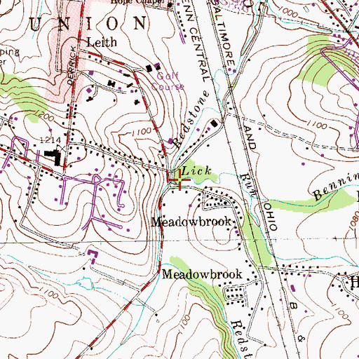 Topographic Map of Lick Run, PA