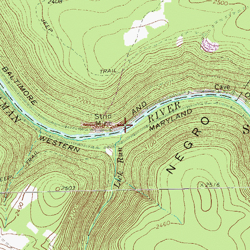 Topographic Map of Lick Run, PA