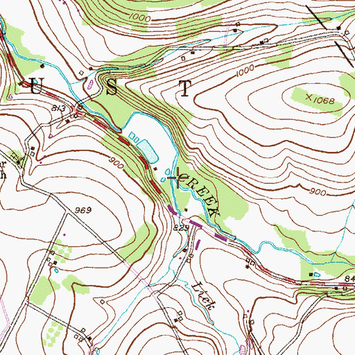 Topographic Map of Lick Run, PA