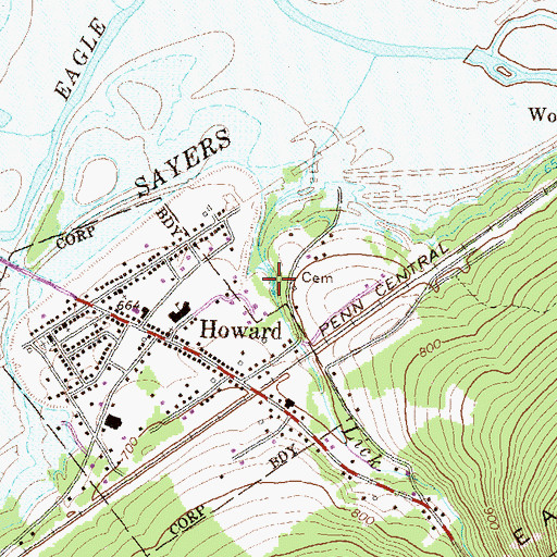 Topographic Map of Lick Run, PA