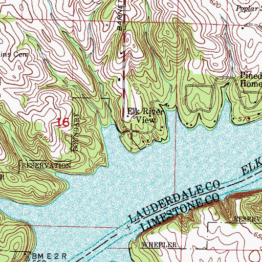 Topographic Map of Elk River View, AL