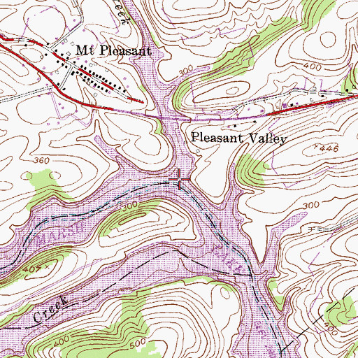 Topographic Map of Licking Creek, PA