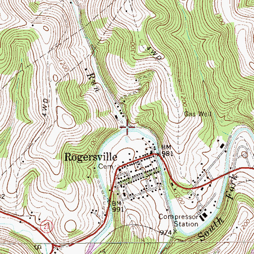 Topographic Map of Lightner Run, PA