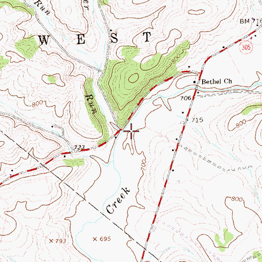 Topographic Map of Lightner Run, PA