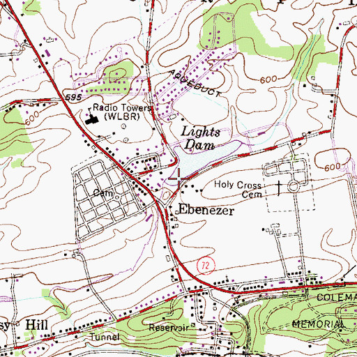Topographic Map of Lights Dam, PA