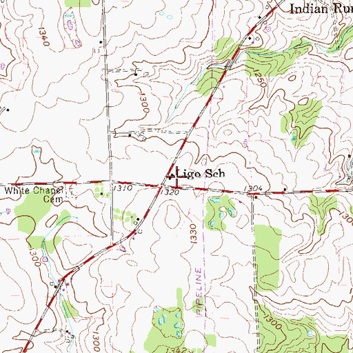 Topographic Map of Ligo School, PA