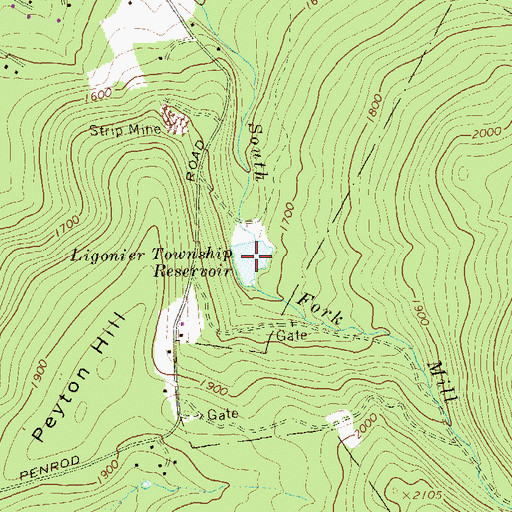 Topographic Map of Ligonier Township Reservoir, PA