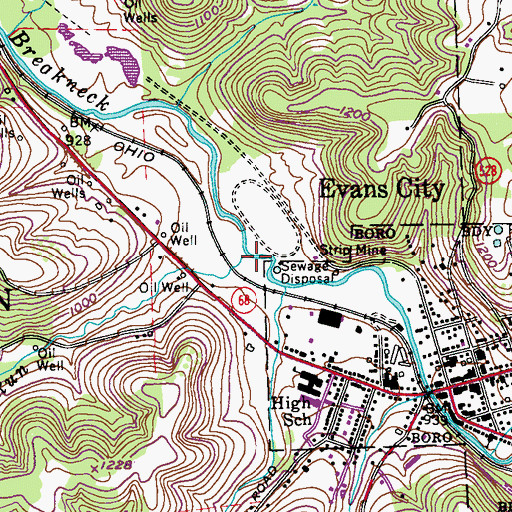 Topographic Map of Likens Run, PA