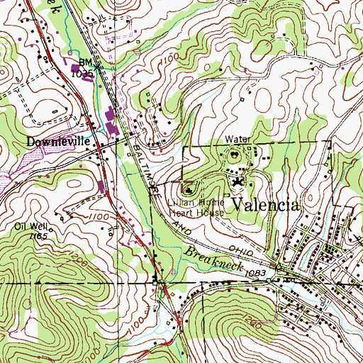 Topographic Map of Lillian Home Heart House, PA