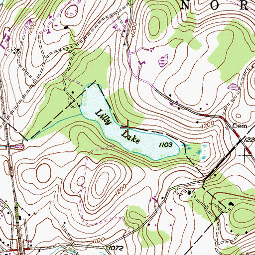 Topographic Map of Lily Lake, PA