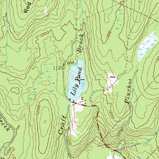 Topographic Map of Lily Pond, PA