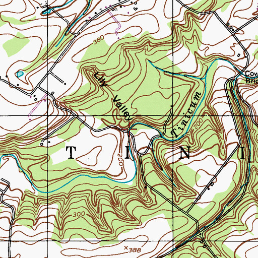 Topographic Map of Lily Valley, PA