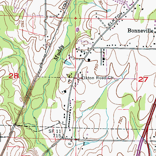 Topographic Map of Elkton Road Baptist Church, AL