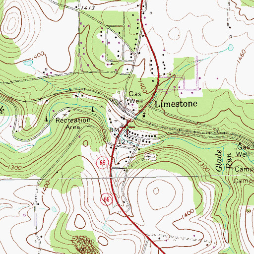 Topographic Map of Limestone, PA