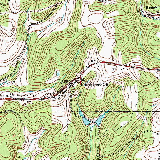 Topographic Map of Limestone Church, PA