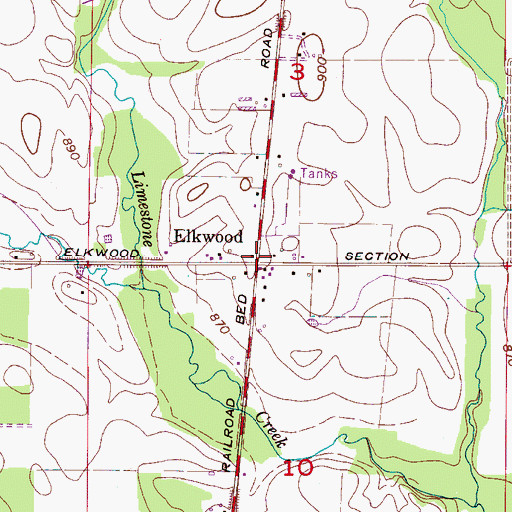 Topographic Map of Elkwood, AL