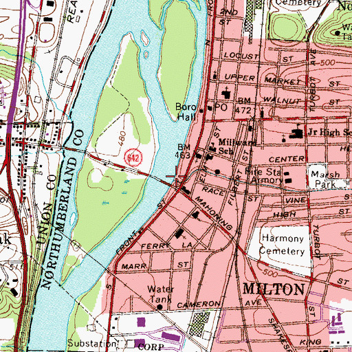 Topographic Map of Limestone Run, PA