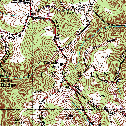 Topographic Map of Lincoln School, PA