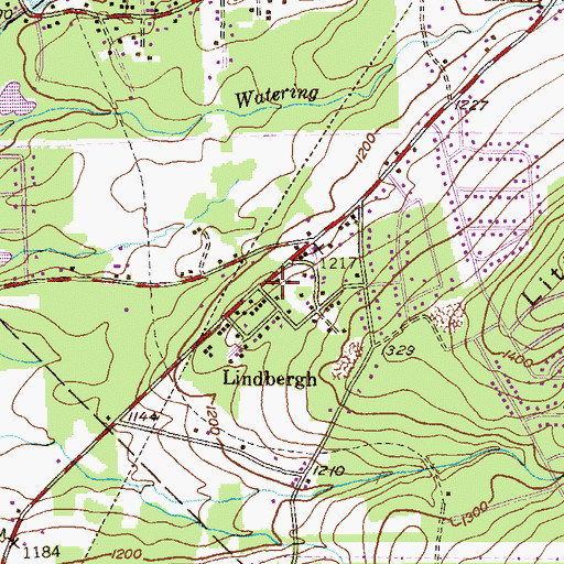 Topographic Map of Lindbergh, PA