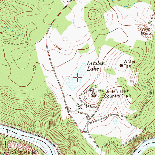 Topographic Map of Linden Lake, PA