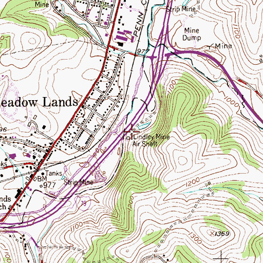Topographic Map of Lindley Mine Air Shaft, PA
