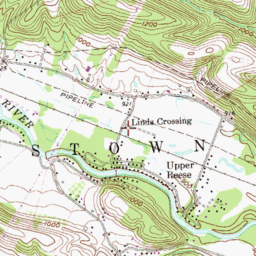 Topographic Map of Linds Crossing, PA
