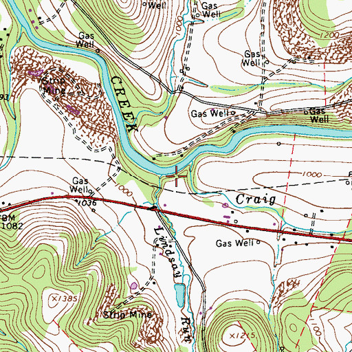 Topographic Map of Lindsay Run, PA