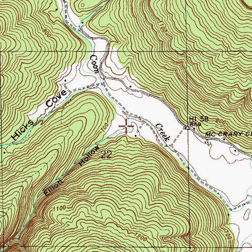 Topographic Map of Elliott Hollow, AL