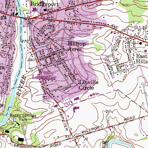 Topographic Map of Linville Circle, PA