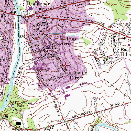 Topographic Map of Linville Circle, PA