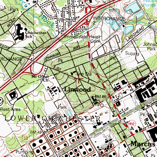 Topographic Map of Linwood, PA