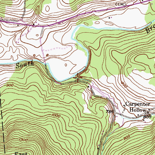 Topographic Map of Lithia Valley, PA