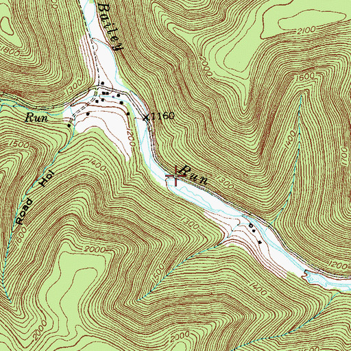 Topographic Map of Little Bailey Run, PA