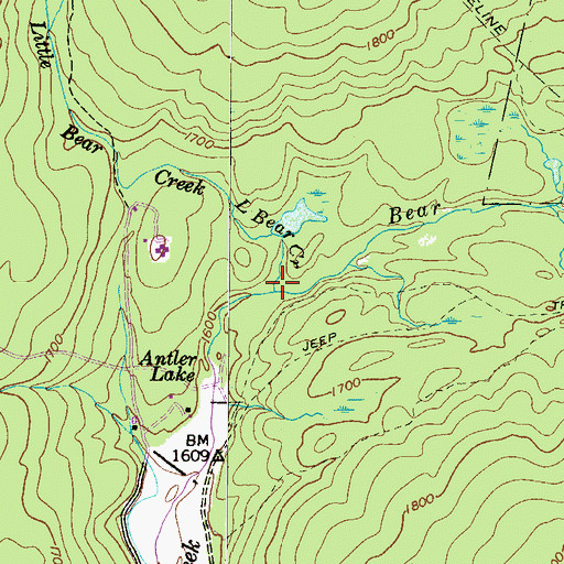 Topographic Map of Little Bear Creek, PA