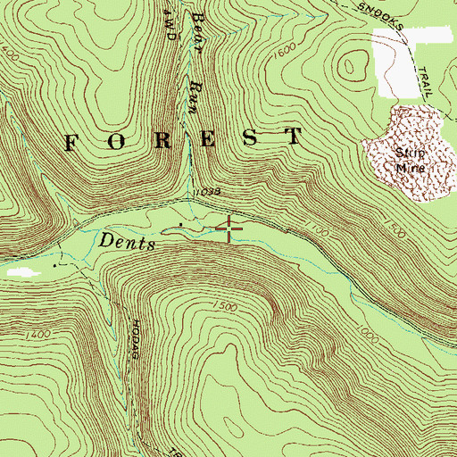 Topographic Map of Little Bear Run, PA