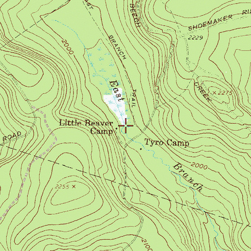 Topographic Map of Little Beaver Camp, PA
