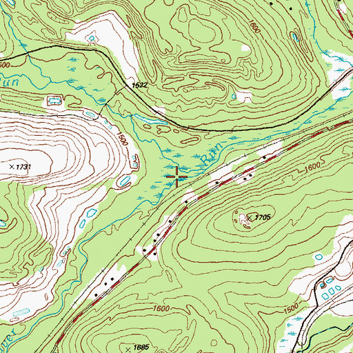 Topographic Map of Little Beaver Run, PA